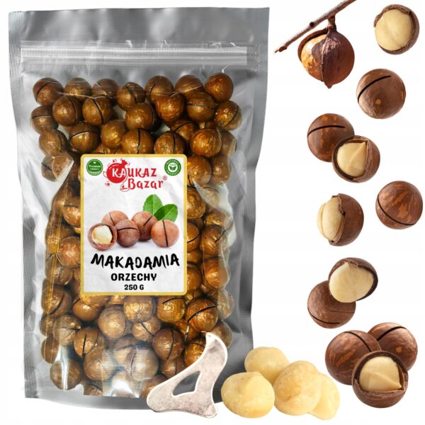 Orzechy Makadamia w łupinie z kluczykiem 250 g