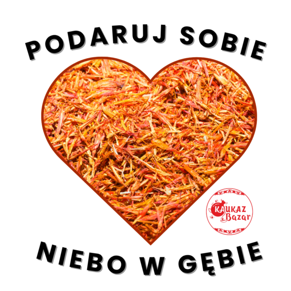 Zbliżenie pomarańczowych kwiatów krokosza barwierskiego w grafice serca